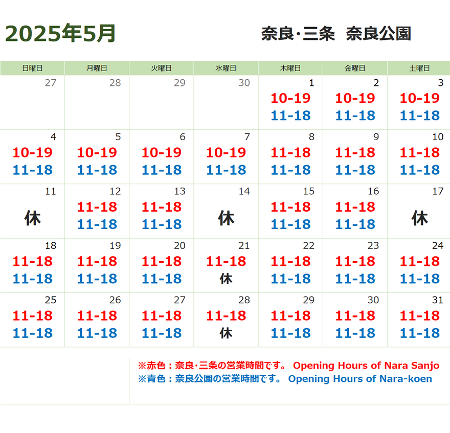 5月の営業について