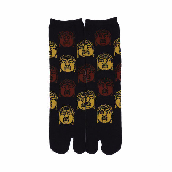 Front view of long black Tabi Socks " Nara Daibutsu "
