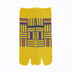 Front view of long yellow Tabi Socks " Sankuzushi "
