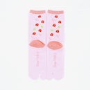 Back view of long pink Tabi Socks " Shika-no Ashiato "