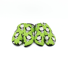 Front view of green Tabi Slippers " PANDA "