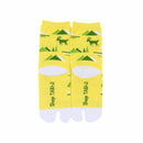 Back view of long yellow Tabi Socks " Mikasayama "– children's size