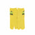 Front view of long yellow Tabi Socks " Pixel Densha "– children's size