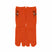 Front view of long orange Tabi Socks " Pixel Shika "