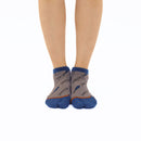 Person wearing short gray Tabi Socks " Shirasu2", front view