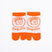 Front view of short orange Tabi Socks " Daibutsu Sensei "– children's size