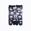 Front view of long black Tabi Socks " Daruma "– children's size