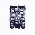 Front view of long black Tabi Socks " Daruma "– children's size