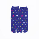 Front view of long blue Tabi Socks " Shika & Wa "– children's size