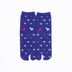 Front view of long blue Tabi Socks " Shika & Wa "– children's size