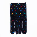 Back view of long black Tabi Socks " Shika & Wa "
