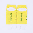 Back view of short yellow Tabi Socks " Mikasayama "