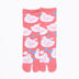 Front view of long orange Tabi Socks " Hato "