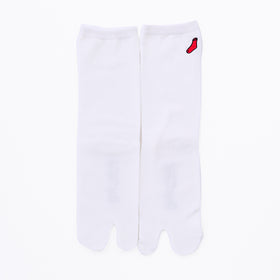Front view of long white Tabi Socks "TABI-JI"
