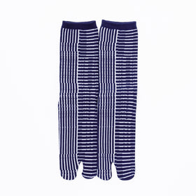 Front view of long navy Tabi Socks " Hyoshigi "