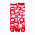 Front view of long red Tabi Socks " Daruma "
