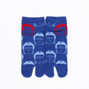 Front view of short blue Tabi Socks " Kamakura Daibutsu "