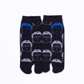Front view of short black Tabi Socks " Kamakura Daibutsu "