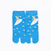 Front view of short blue Tabi Socks " Surfer"