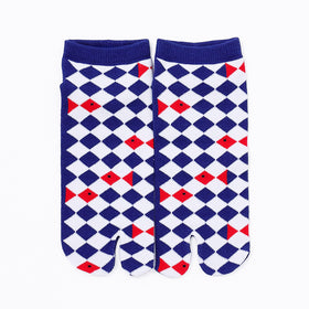 Front view of short blueTabi Socks " Kingyo 2"