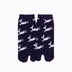 Front view of short navy Tabi Socks " Shika Hashiru "